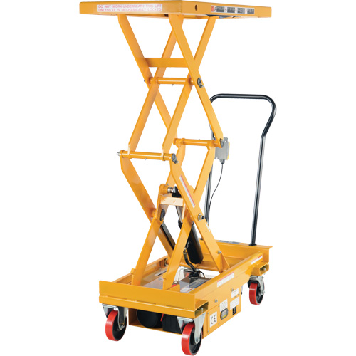 DC Powered Hydraulic Scissor Lift Elevating Cart, Steel, 39-3/4" L x 20-1/2" W, 1000 lbs. Capacity Maritime Industrial Rubber