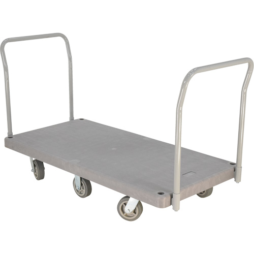 Heavy Duty Plastic Platform Truck, 60" L x 30" W, 3000 lbs. Cap., Polyurethane Wheels Maritime Industrial Rubber