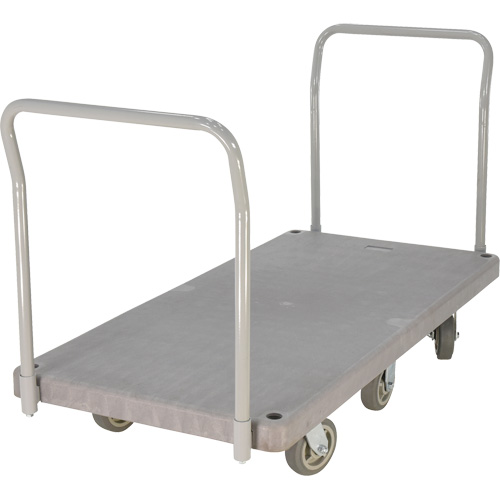 Heavy Duty Plastic Platform Truck, 60" L x 30" W, 3000 lbs. Cap., Polyurethane Wheels Maritime Industrial Rubber