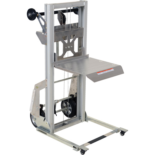 Appareil de levage portatif en aluminium, M&eacute;canisme Pompe au pied, Capacit&eacute; de 200 lb, Levage max de 61" Maritime Industrial Rubber