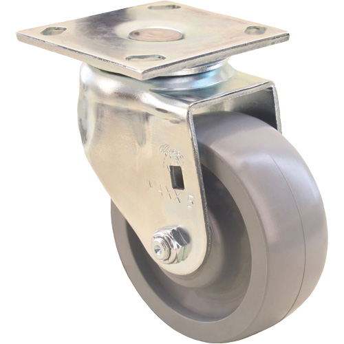 Max9 Directional & Wheel iLock Caster, Swivel with Brake, 6" (152.4 mm), Envirothane Grey-WOW, 1100 lbs. (498.95 kg.) Maritime Industrial Rubber