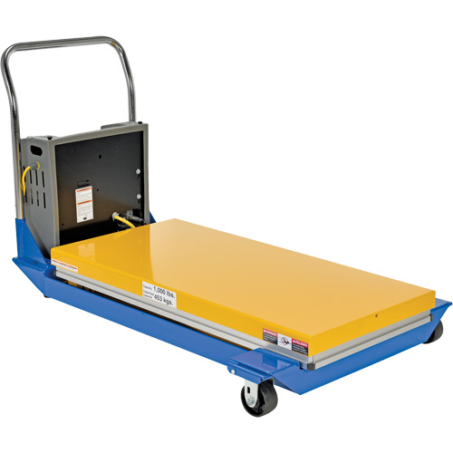 DC Powered & Manual Scissor Lift Table, Steel, 48" L x 24" W, 1000 lbs. Capacity Maritime Industrial Rubber