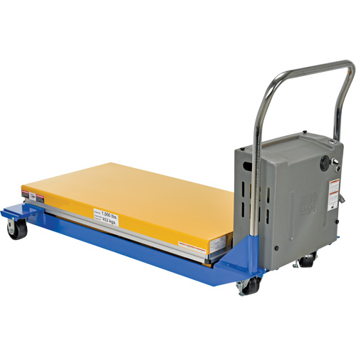 DC Powered & Manual Scissor Lift Table, Steel, 48" L x 24" W, 1000 lbs. Capacity Maritime Industrial Rubber