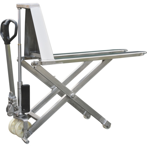 Chariot &eacute;l&eacute;vateur &agrave; ciseaux Eco, 45" lo x 21" la, Acier inoxydable, Capacit&eacute; de 2200 lb Maritime Industrial Rubber