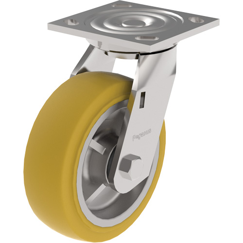 21 Series Medium-Duty Caster, Rigid, 4" (101.6 mm), Urethane, 700 lbs. (317 kg.) Maritime Industrial Rubber