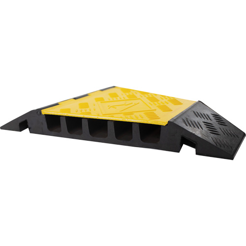 Powerhouse Heavy-Duty Right Turn Cable Protector, 5 Channels, 12" L x 19.75" W x 2.25" H Maritime Industrial Rubber