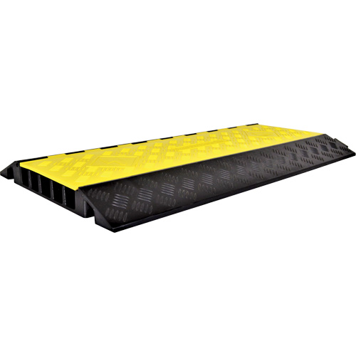 Powerhouse Heavy-Duty Straight Cable Protector, 5 Channels, 36" L x 19.75" W x 2.25" H Maritime Industrial Rubber