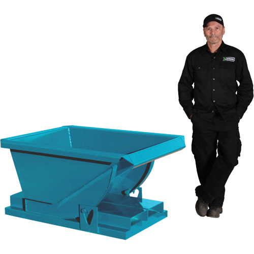 Self-Dumping Hopper, Steel, 1/4 cu.yd., Blue Maritime Industrial Rubber