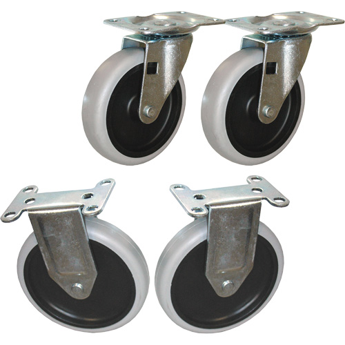 Ensemble de roulettes pour chariot &agrave; tablettes Maritime Industrial Rubber