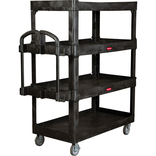 Chariot utilitaire robuste et ergonomique, 4 tiers, 24-1/4" x 62-2/5" x 54-1/10", Capacit&eacute; 700 lb Maritime Industrial Rubber