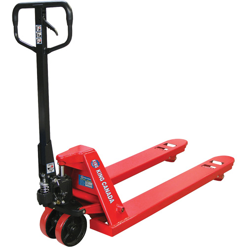 Transpalette avec roues en polyur&eacute;thanne, Acier, 48" lo x 27" la, Capacit&eacute; 5500 lb Maritime Industrial Rubber