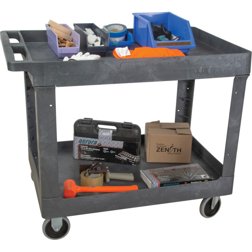 Utility Service Cart, 2 Tiers, 24-5/8" x 32-1/2" x 40", 550 lbs. Capacity Maritime Industrial Rubber