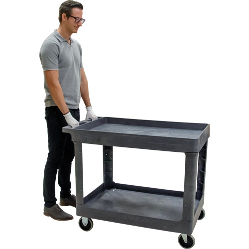 Utility Service Cart, 2 Tiers, 24-5/8" x 32-1/2" x 40", 550 lbs. Capacity Maritime Industrial Rubber