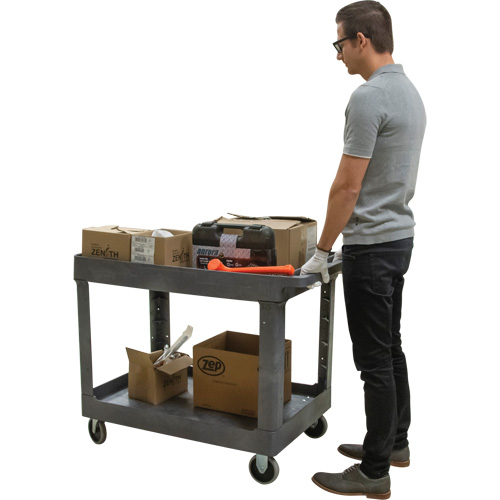 Utility Service Cart, 2 Tiers, 24-5/8" x 32-1/2" x 40", 550 lbs. Capacity Maritime Industrial Rubber