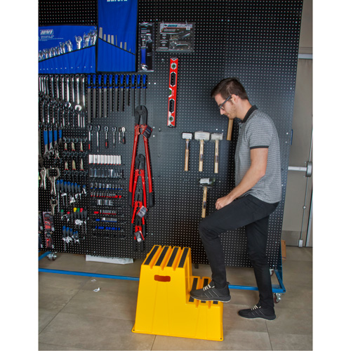 Industrial Step Stool, 2 Steps, 26" x 22-7/16" x 19-11/16" High Maritime Industrial Rubber