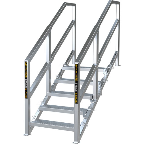 Escalier Smartstairs t&eacute;lescopique &agrave; 3-5 marches en aluminium Maritime Industrial Rubber