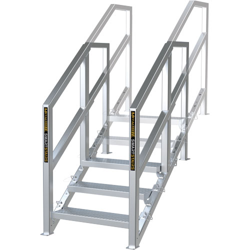 Escalier Smartstairs t&eacute;lescopique &agrave; 3-5 marches en aluminium Maritime Industrial Rubber