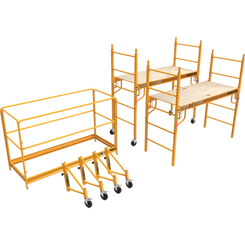 Complete 12' Drywall Baker Scaffold Tower Set, 58-1/2" D x 183" H Maritime Industrial Rubber
