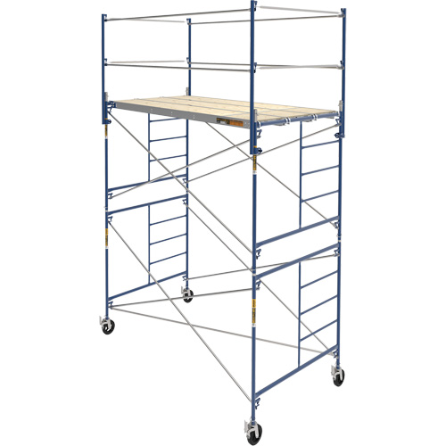 Complete Scaffold Tower with Casters, 66-2/10" D x 177-1/2" H Maritime Industrial Rubber
