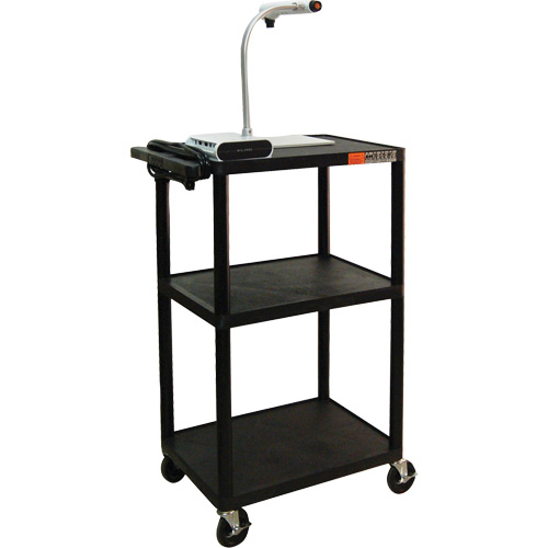 Chariot utilitaire &eacute;lectrique, 3 tiers, 24" x 42" x 18", Capacit&eacute; 300 lb Maritime Industrial Rubber