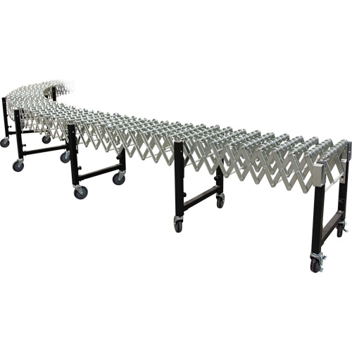 Expandable Conveyor, 23" W x 24' L, 200 lbs. per lin. ft. Capacity Maritime Industrial Rubber