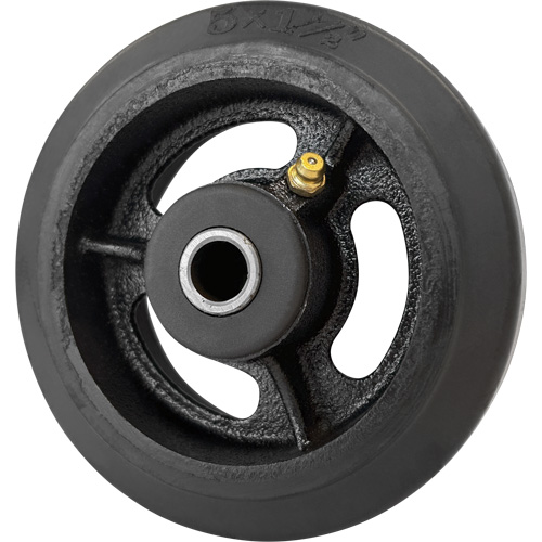 Roue en caoutchouc moul&eacute;, 5'' (127 mm) dia. x 1-1/2" (38 mm) la, Capacit&eacute; de 400 lb (181 kg) Maritime Industrial Rubber