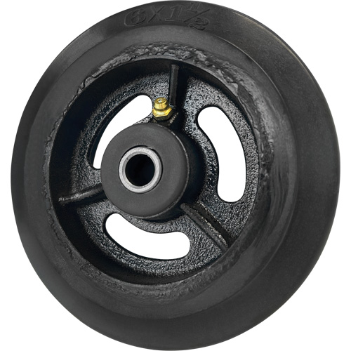 Roue en caoutchouc moul&eacute;, 6'' (152 mm) dia. x 1-1/2" (38 mm) la, Capacit&eacute; de 450 lb (204 kg) Maritime Industrial Rubber