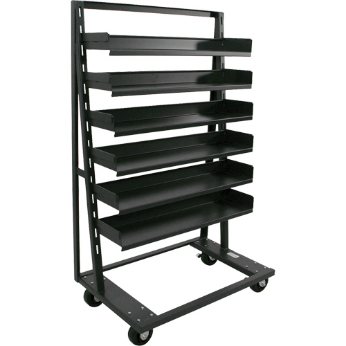 Chariot &agrave; cadre en A robuste &agrave; un c&ocirc;t&eacute; avec 6 plateaux, 38" x 25" x 63", Capacit&eacute; 2500 lb Maritime Industrial Rubber