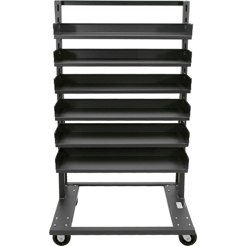 Chariot &agrave; cadre en A robuste &agrave; un c&ocirc;t&eacute; avec 6 plateaux, 38" x 25" x 63", Capacit&eacute; 2500 lb Maritime Industrial Rubber
