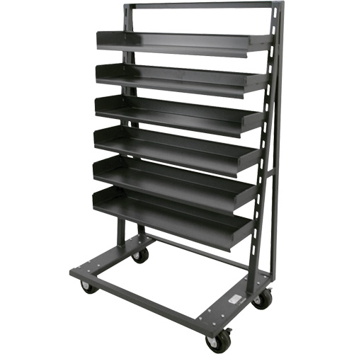Chariot &agrave; cadre en A robuste &agrave; un c&ocirc;t&eacute; avec 6 plateaux, 38" x 25" x 63", Capacit&eacute; 2500 lb Maritime Industrial Rubber