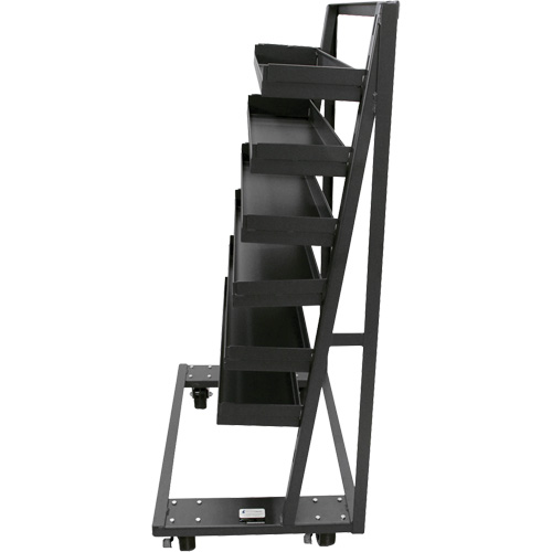 Chariot &agrave; cadre en A robuste &agrave; un c&ocirc;t&eacute; avec 6 plateaux &agrave; rebords, 38" x 25" x 63", Capacit&eacute; 2500 lb Maritime Industrial Rubber
