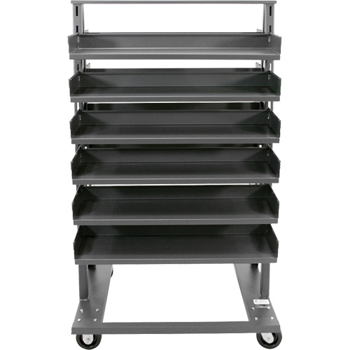 Double-Sided Heavy Duty A-Frame Cart with 12 Trays, 38" x 30" x 63", 2500 lbs. Capacity Maritime Industrial Rubber