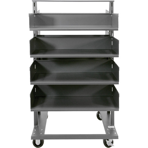Double-Sided Heavy Duty A-Frame Cart with 8 Large Trays, 38" x 30" x 63", 2500 lbs. Capacity Maritime Industrial Rubber