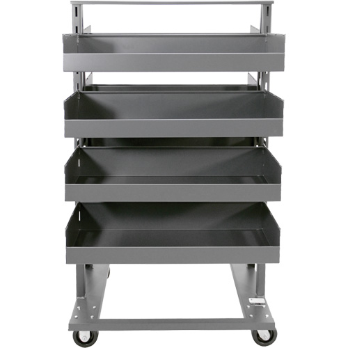 Double-Sided Heavy Duty A-Frame Cart with 8 Large Lipped Trays, 38" x 30" x 63", 2500 lbs. Capacity Maritime Industrial Rubber