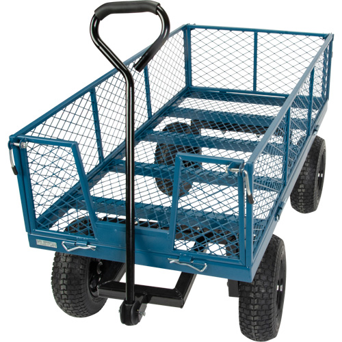 Wagon with Drop Sides, 24" W x 48" L, 800 lbs. Capacity Maritime Industrial Rubber