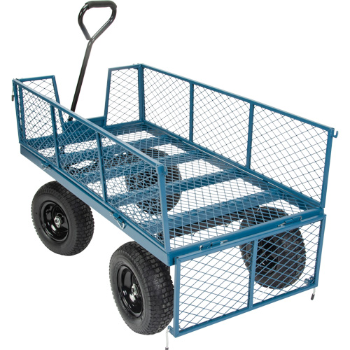 Wagon with Drop Sides, 24" W x 48" L, 800 lbs. Capacity Maritime Industrial Rubber