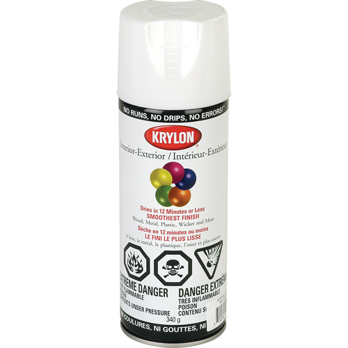 Laque industrielle Acryli-Quik, Blanc, Semi-brillant, 12 oz, Canette a&eacute;rosol Maritime Industrial Rubber