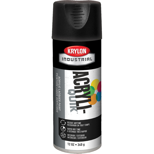 Laque industrielle Acryli-Quik, Noir, Ultra-mat, 12 oz, Canette a&eacute;rosol Maritime Industrial Rubber