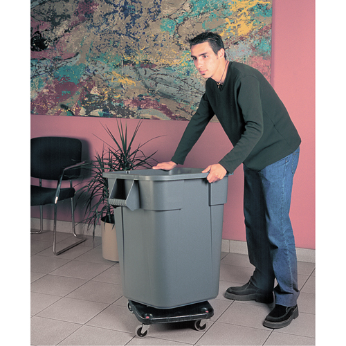Square BRUTE&reg; Dollies, Polyethylene, Black Maritime Industrial Rubber