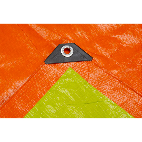 B&acirc;che tiss&eacute;e robuste haute visibilit&eacute;, Poly&eacute;thyl&egrave;ne, Vert/Orange, 16' x 20' x 12 mils Maritime Industrial Rubber
