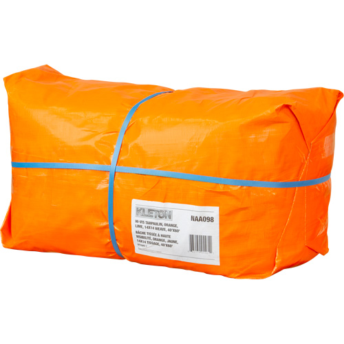 B&acirc;che tiss&eacute;e robuste haute visibilit&eacute;, Poly&eacute;thyl&egrave;ne, Vert/Orange, 40' x 60' x 12 mils Maritime Industrial Rubber