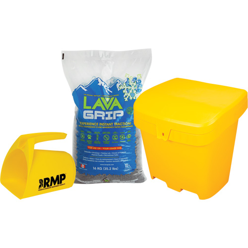 Ensemble d'aide &agrave; la traction LavaGrip avec 77 sacs, Taille du conteneur 35,3 lb (16 kg), Sac Maritime Industrial Rubber