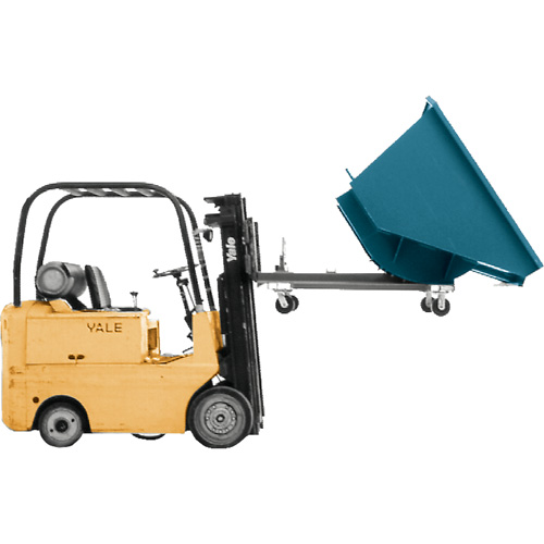 Self-Dumping Hopper, Steel, 1 cu.yd., Blue Maritime Industrial Rubber