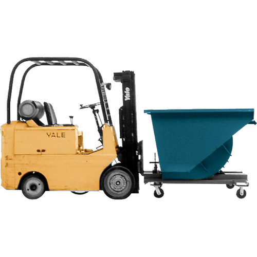 Self-Dumping Hopper, Steel, 1 cu.yd., Blue Maritime Industrial Rubber
