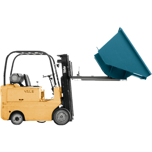 Self-Dumping Hopper, Steel, 3/4 cu.yd., Blue Maritime Industrial Rubber