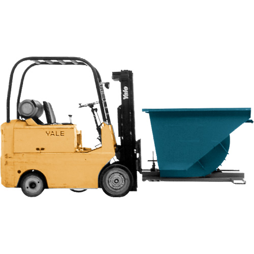 Self-Dumping Hopper, Steel, 3/4 cu.yd., Blue Maritime Industrial Rubber
