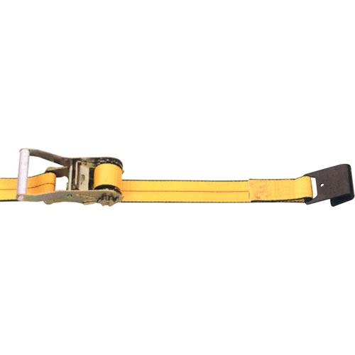 Ratchet Straps, Flat Hook, 2" W x 30' L, 3335 lbs. (1513 kg) Working Load Limit Maritime Industrial Rubber