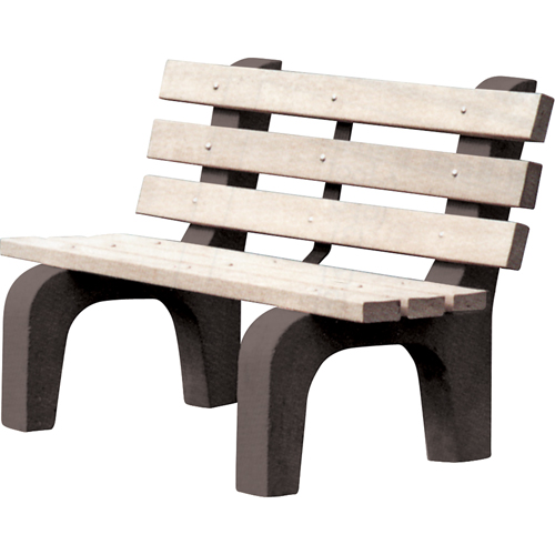 Bancs de parc, Plastique recycl&eacute;, 48" lo x 25" la x 31" h, Gris Maritime Industrial Rubber