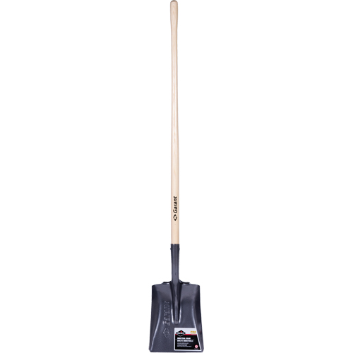 Pro Square Point Shovel, Wood, Tempered Steel Blade, Straight Handle, 48" Long Maritime Industrial Rubber