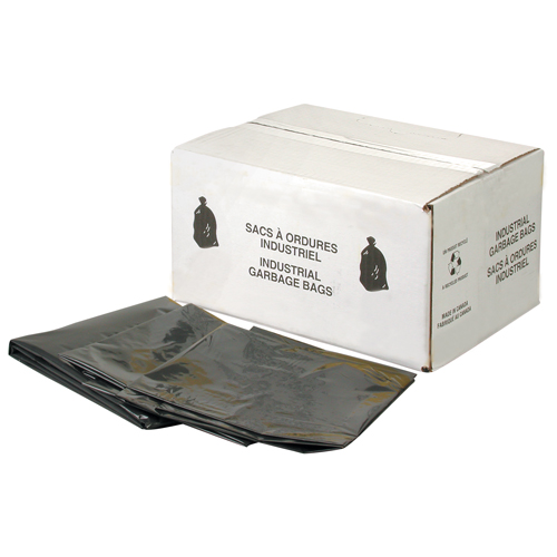 Heavy-Duty Garbage Bags, 4X Strong, 35" W x 50" L, 6 mils, Black Maritime Industrial Rubber